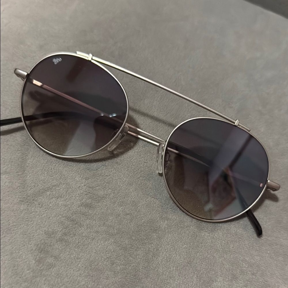Round Metallic Sunglasses BRAND NEW Womens Dark Frame 100% UVA